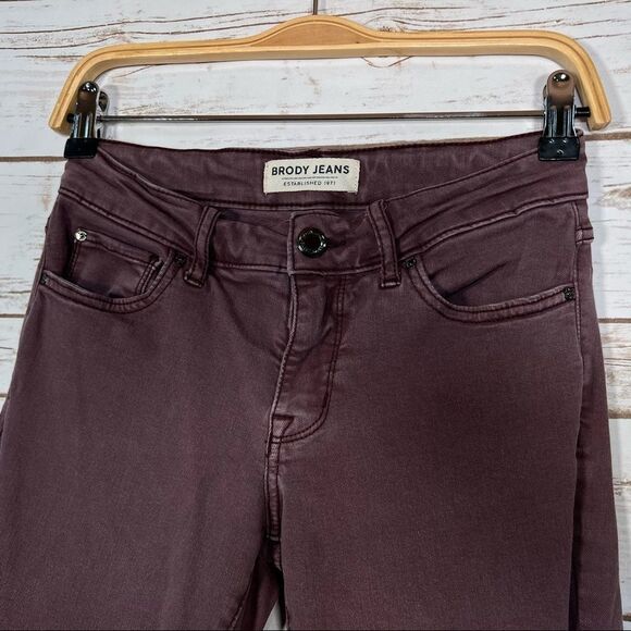 🎇STONE Washed Maroon Brody Jeans Skinny Mid Rise 25W x 29L - Picture 2 of 8